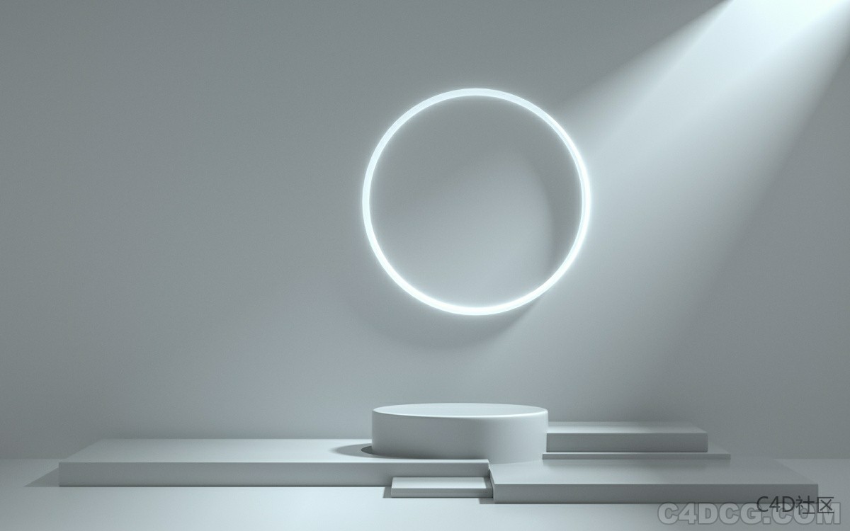 C4D电商场景-光影光环场景