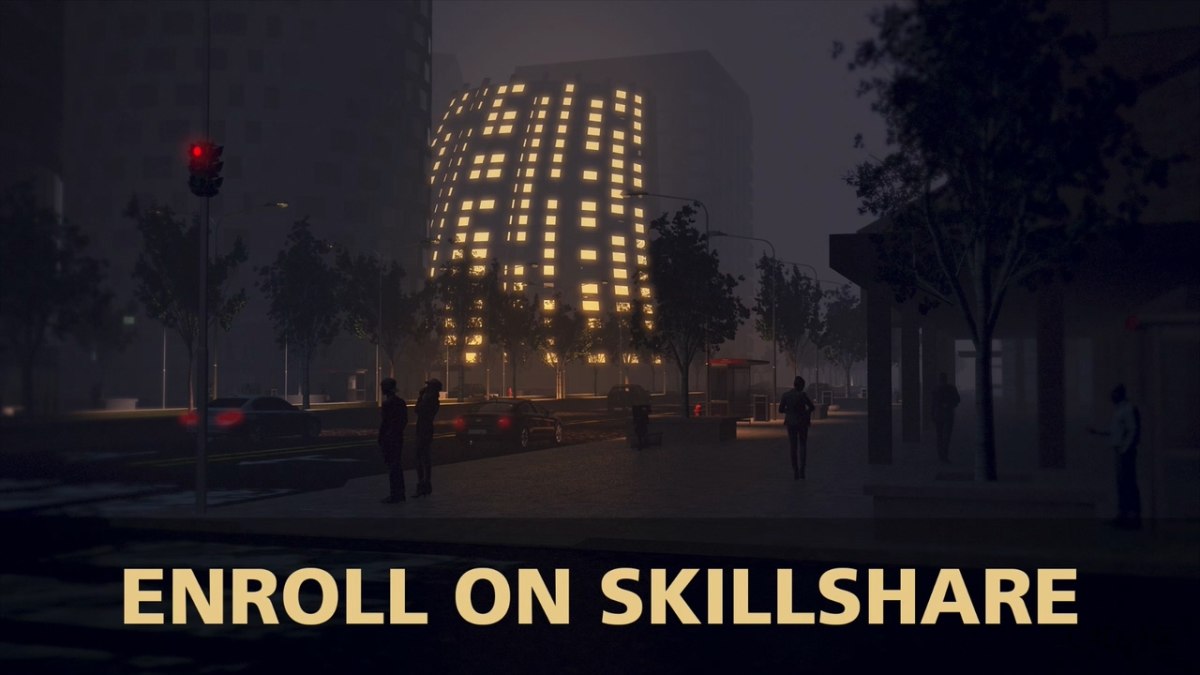 使用电影院4D+Photoshop创建城市夜景景观