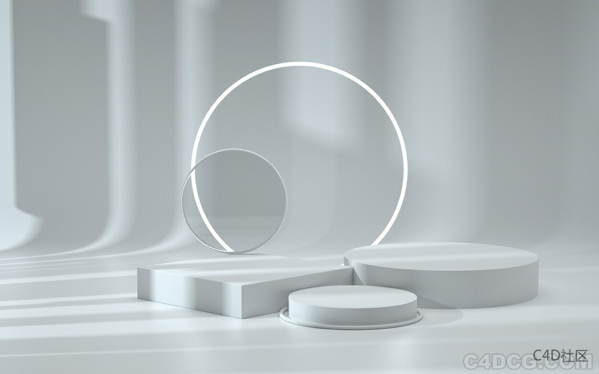 C4D电商场景-白模光影场景