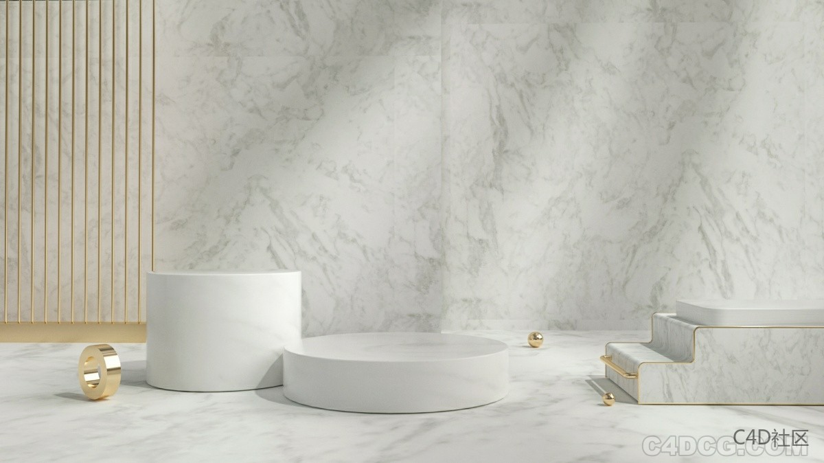 C4D电商场景-精致的电子商务商业海报背景