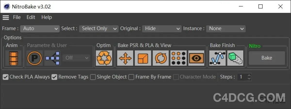 Nitro4D NitroBake v3.02 Fro Cnima 4D 场景关键帧烘焙插件破解版