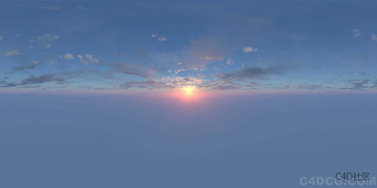 4K全景天空贴图-日出阳光温暖
