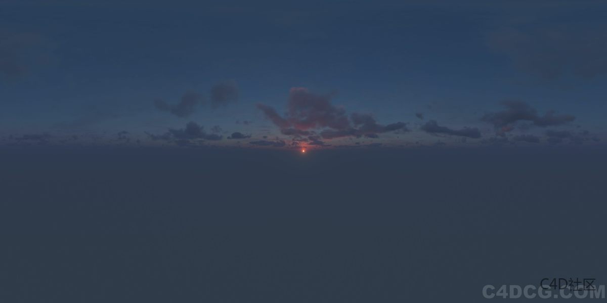 4K全景天空贴图-日出太阳刚冒头