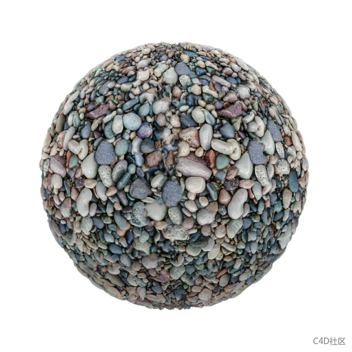 ​彩色鹅卵石地面贴图纹理