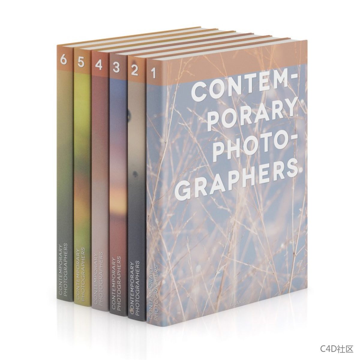 书籍模型-六本错落有致的书籍