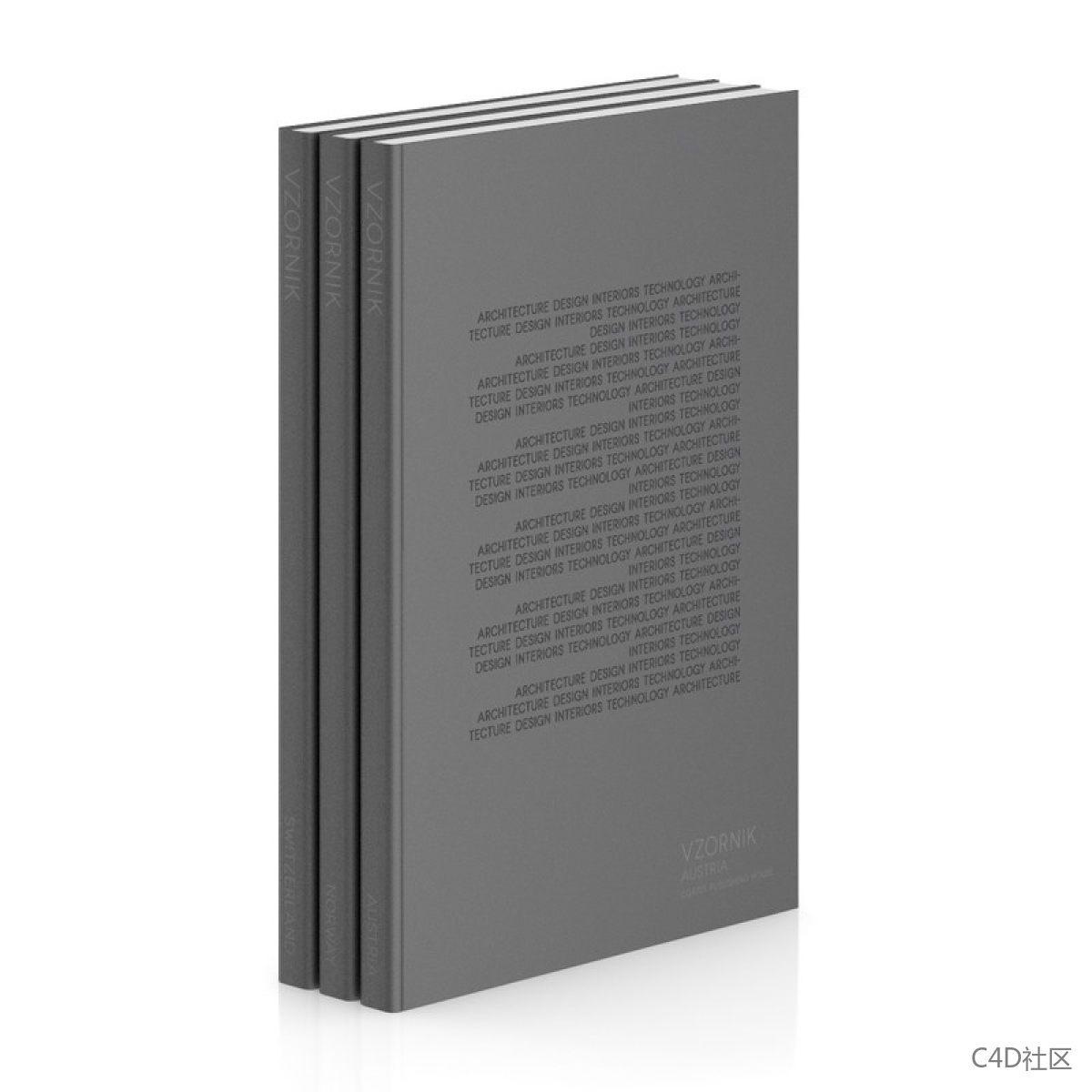 书籍模型-三本轻薄杂志