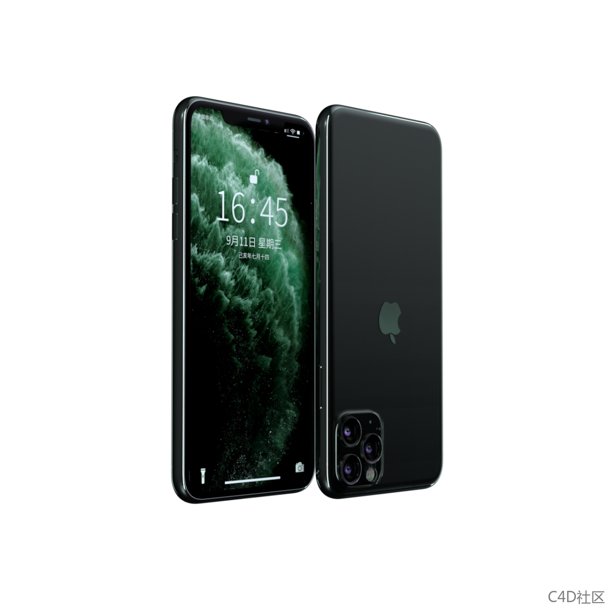 Iphone 11 Pro Max 手机模型-C4D模型（含Octane材质贴图）