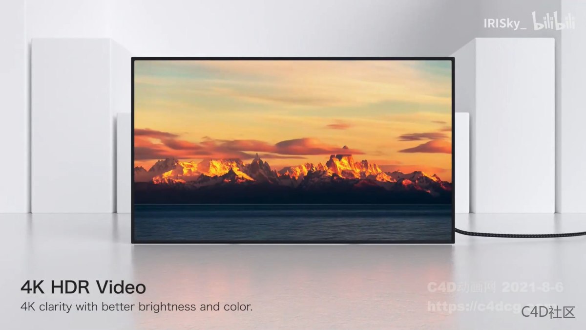 USB-C转HDMI线 广告宣传动画