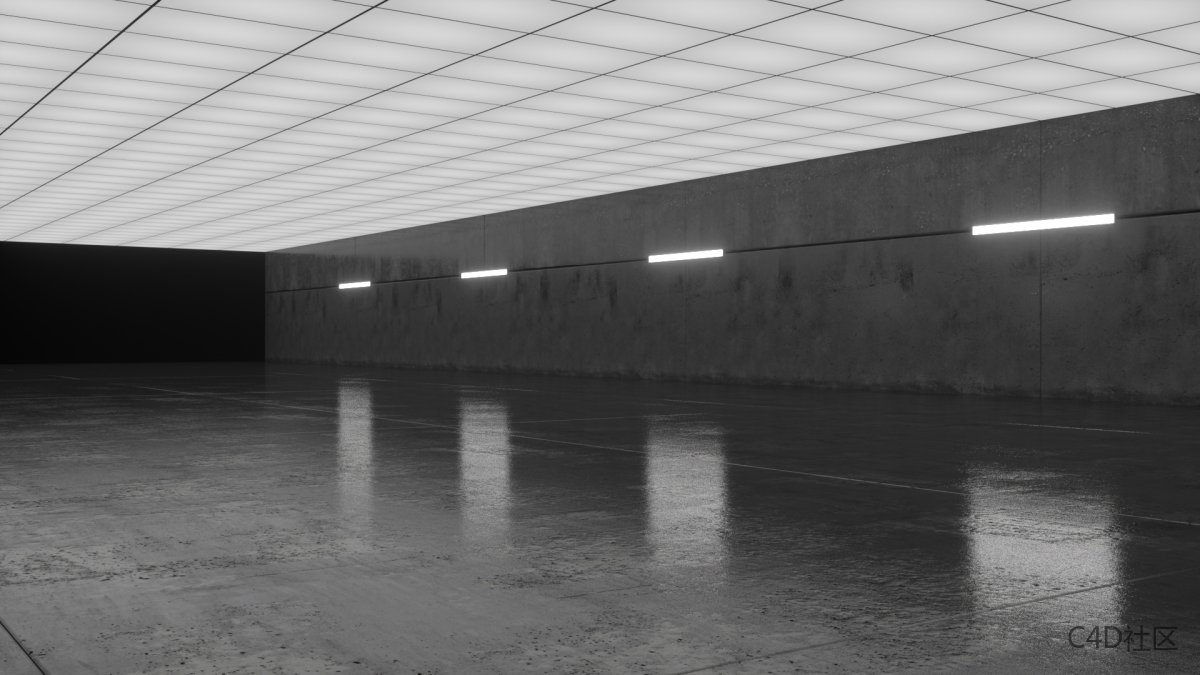 大空间场景模型-水泥仓库次元风格