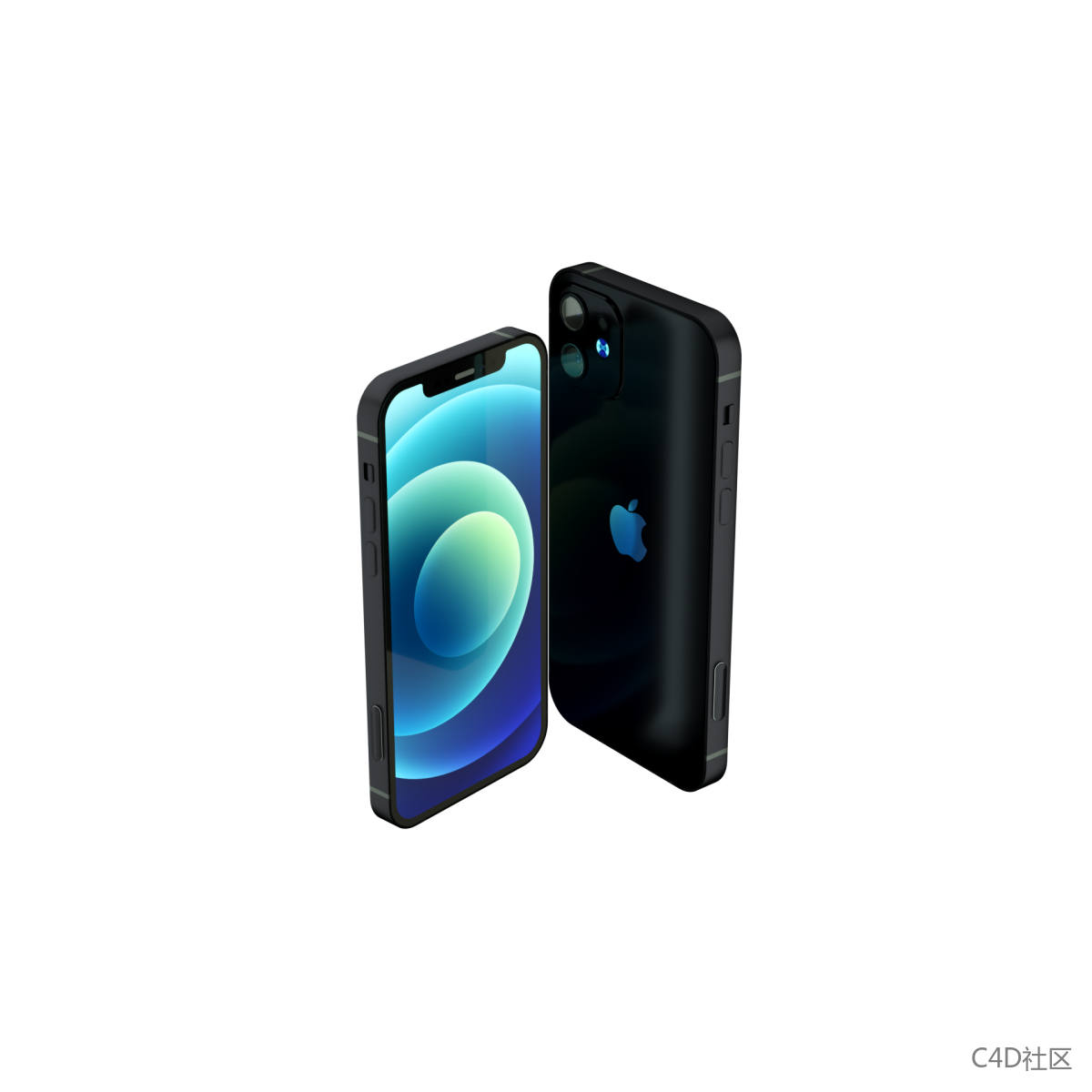 C4D ihone 12mini模型（含材质）