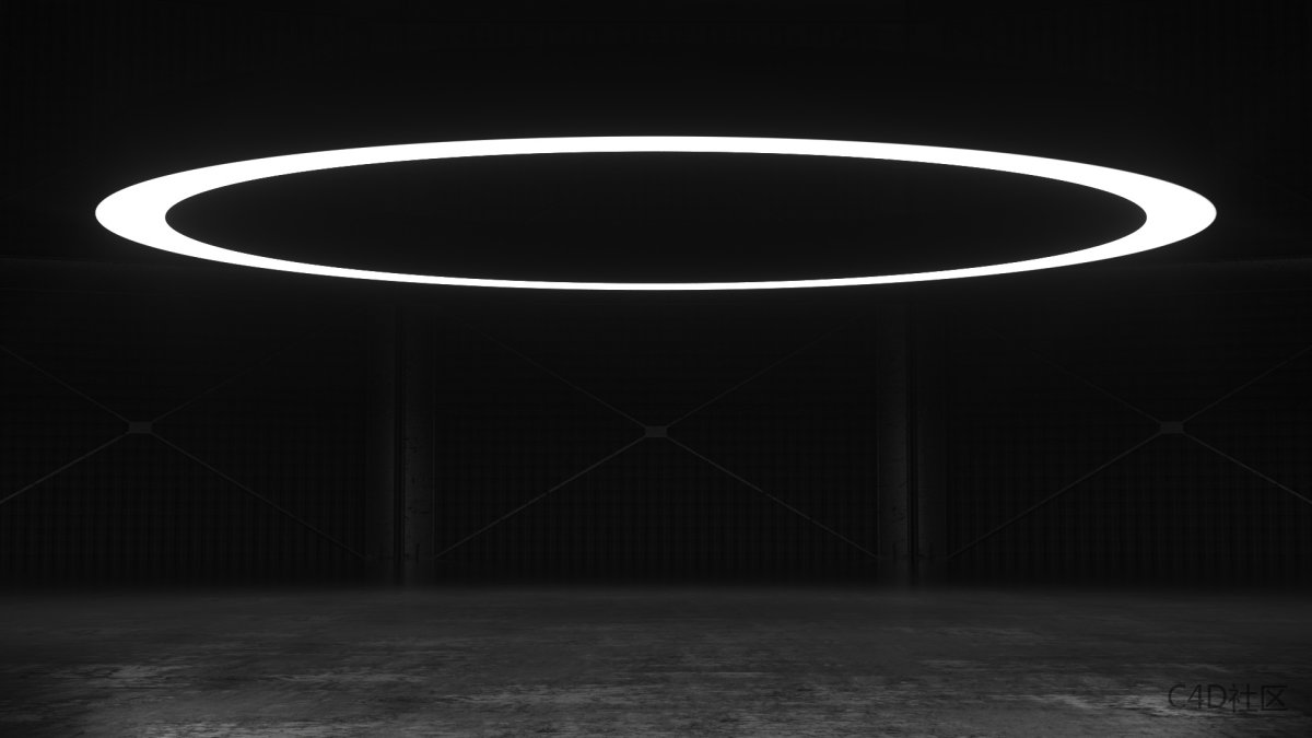 大空间场景模型-吊顶巨大圆形灯