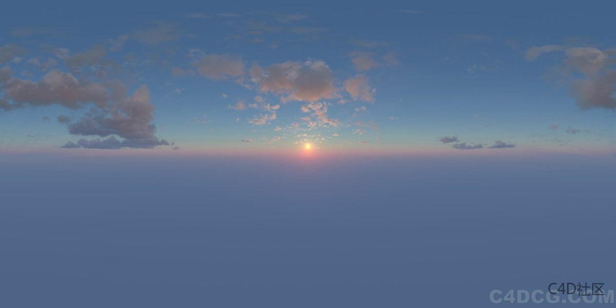 4K-HDRI-全景天空-日出时候的拂晓太阳