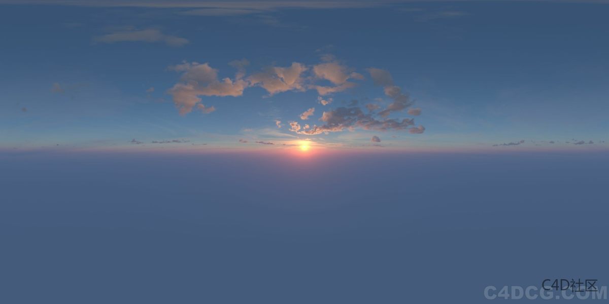 4K-HDRI-全景天空-日出拂晓已经有稀少云层