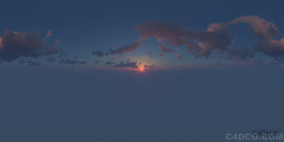 4K-HDRI-全景天空-天健蒙蒙亮太阳已经探出头来