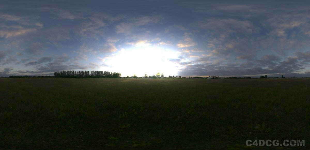 全景天空-6K HDRI-夕阳西下火云